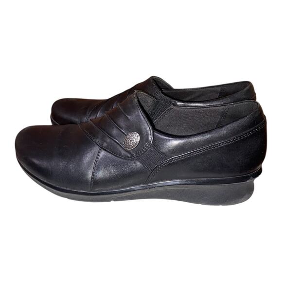 Clarks - Hope Roxanne - Size 6M Slip on Shoes Black Soft Cushion insoles - Picture 2 of 7